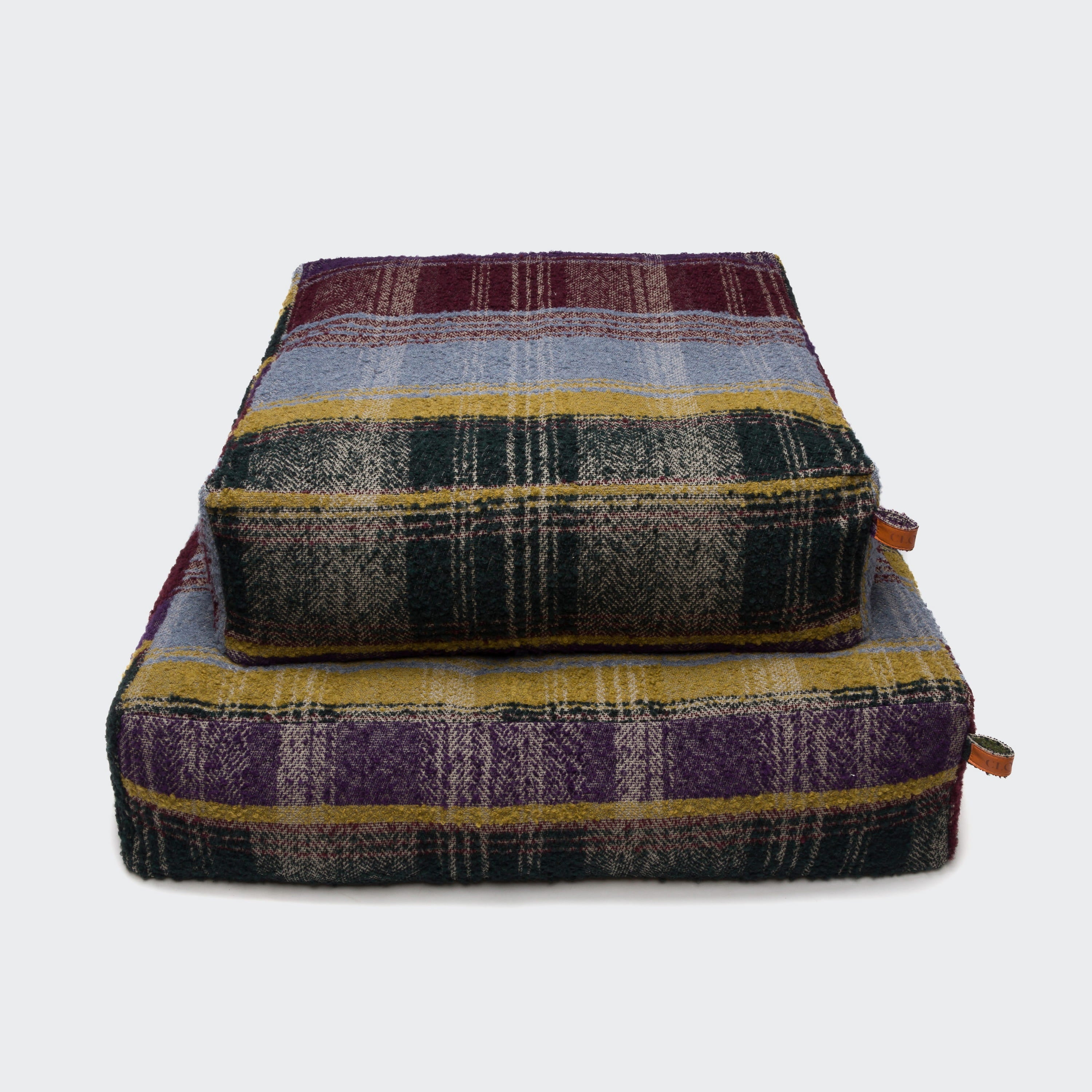 Cozy Purple Tartan Cube Dog Bed