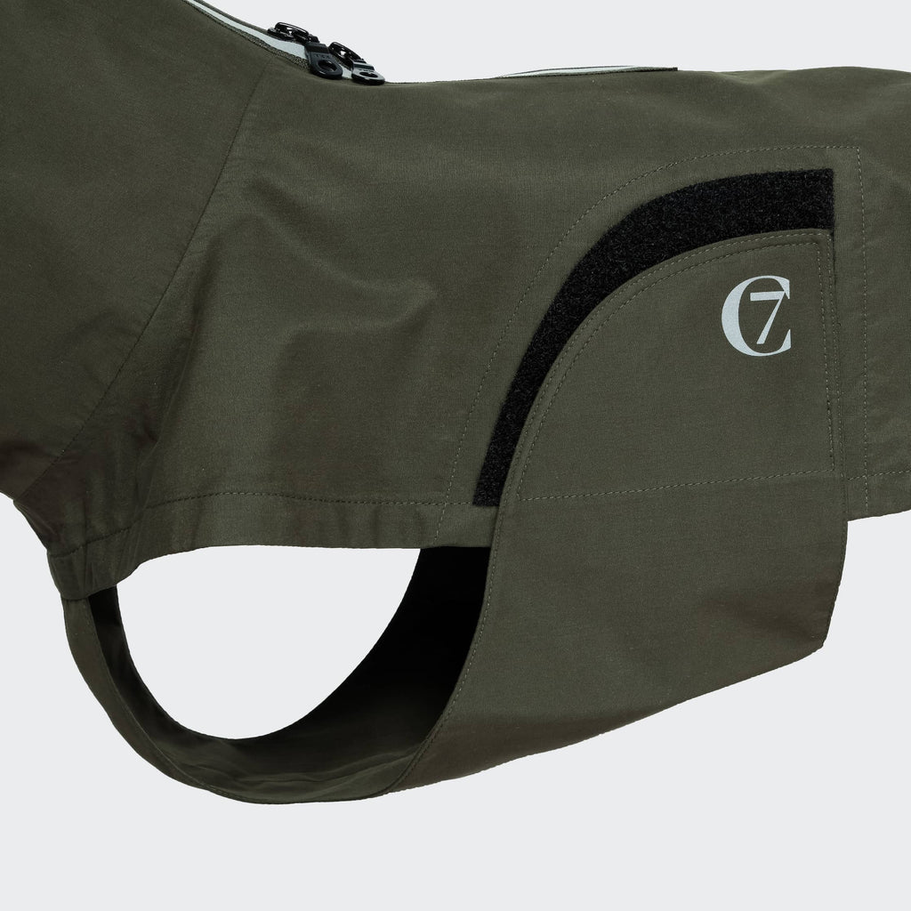 French Bulldog Raincoat - Dublin Dark Olive Waterproof Dog Coat