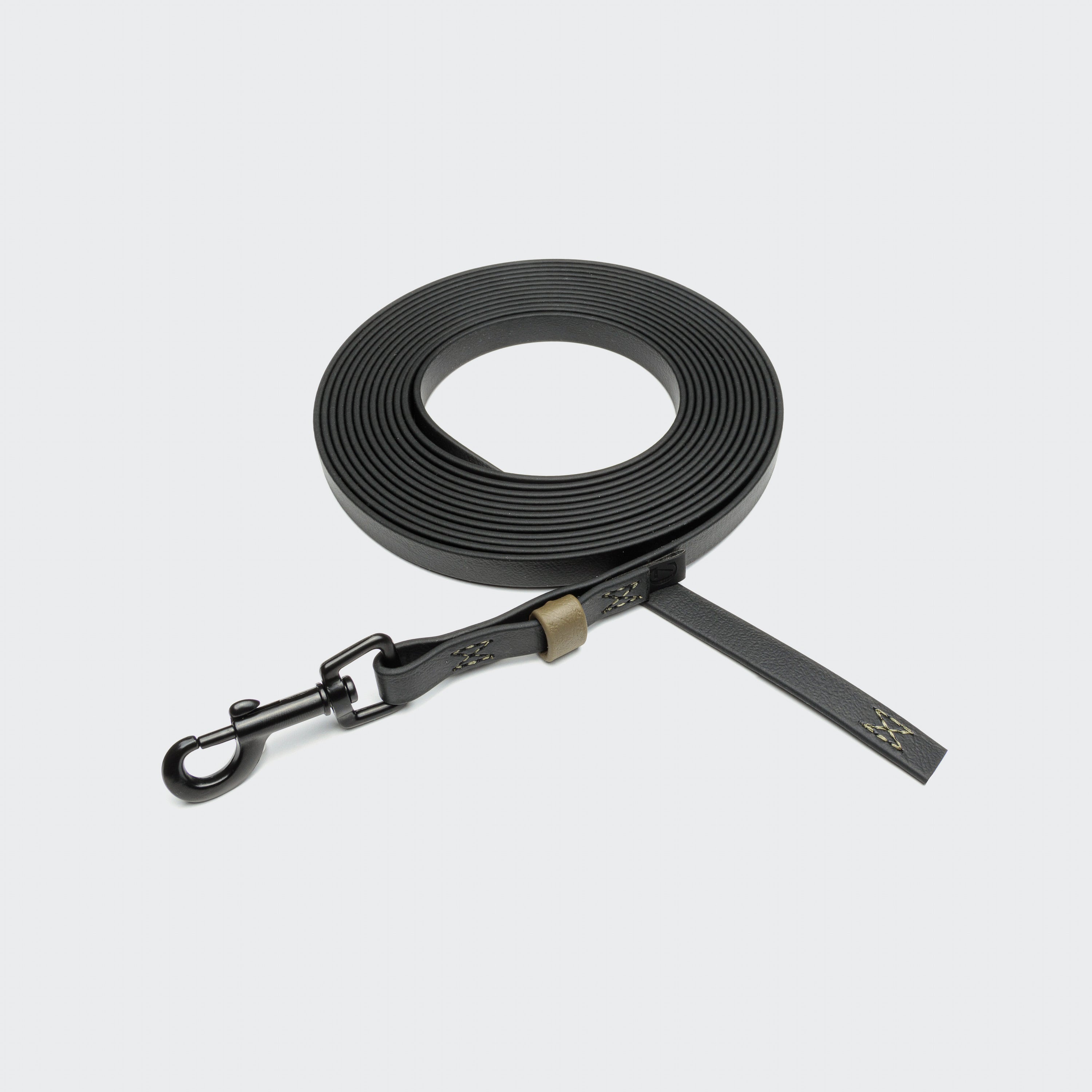 BioThane Ipanema Long-Line Dog Leash – Black-Olive