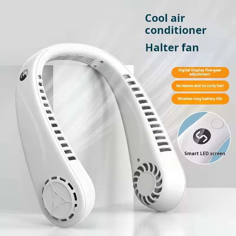 Newest Rechargeable Personal Hanging Neck Fan USB Mini Portable&Wearable Neck Fan Bladeless Outdoor Sport Fan